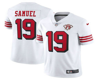 Men's San Francisco 49ers #19 Deebo Samuel White New 2021 Color Rush Vapor Untouchable Limited Jersey