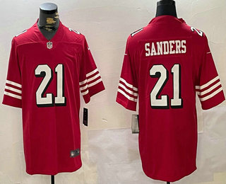 Men's San Francisco 49ers #21 Deion Sanders Limited Red Throwback Vapor Jersey