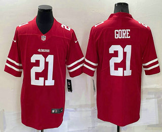 Men's San Francisco 49ers #21 Frank Gore Red 2021 Vapor Untouchable Stitched NFL Nike Limited Jersey