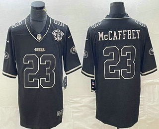 Men's San Francisco 49ers #23 Christian McCaffrey Black Shadow 2021 Vapor Untouchable Stitched Nike Limited Jersey