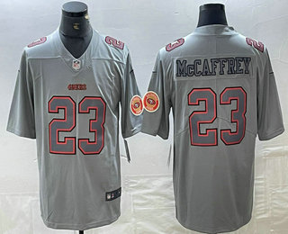 Men's San Francisco 49ers #23 Christian McCaffrey Grey Atmosphere Fashion Stitched Game Jersey