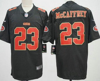 Men's San Francisco 49ers #23 Christian McCaffrey Limited Black Fashion Vapor Jersey