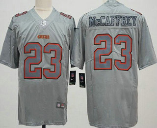 Men's San Francisco 49ers #23 Christian McCaffrey Limited Gray Atmosphere Vapor Jersey