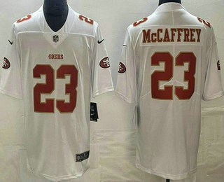 Men's San Francisco 49ers #23 Christian McCaffrey Limited White Fashion Vapor Jersey