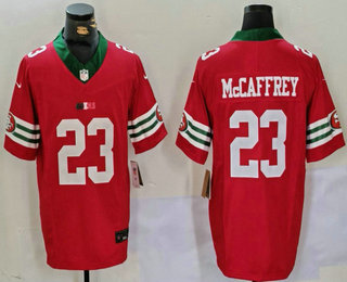 Men's San Francisco 49ers #23 Christian McCaffrey Red Mexico FUSE Vapor Limited Stitched Jersey