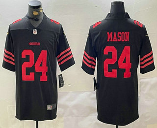 Men's San Francisco 49ers #24 Jordan Mason Black 2024 Vapor Limited Stitched Jersey