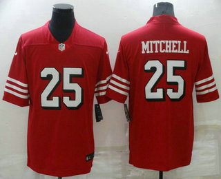 Men's San Francisco 49ers #25 Eli Mitchell New Red 2021 Color Rush Vapor Untouchable Limited Jersey