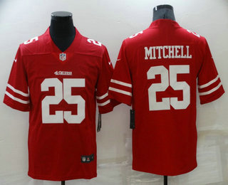 Men's San Francisco 49ers #25 Eli Mitchell Red 2021 Vapor Untouchable Stitched NFL Nike Limited Jersey