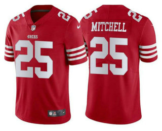 Men's San Francisco 49ers #25 Elijah Mitchell 2022 New Red Vapor Untouchable Limited Stitched Jersey