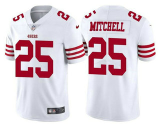 Men's San Francisco 49ers #25 Elijah Mitchell 2022 New White Vapor Untouchable Limited Stitched Jersey