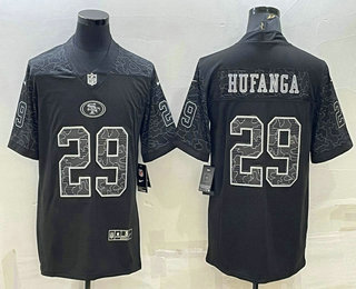 Men's San Francisco 49ers #29 Talanoa Hufanga Black Reflective Limited Stitched Football Jersey