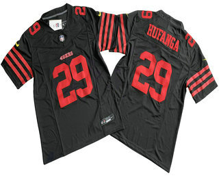 Men's San Francisco 49ers #29 Talanoa Hufanga Limited Black FUSE Vapor Jersey