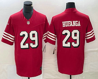 Men's San Francisco 49ers #29 Talanoa Hufanga Red 2023 FUSE Color Rush Vapor Limited Jersey