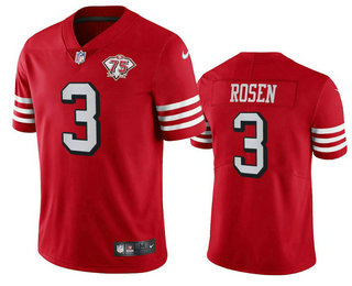 Men's San Francisco 49ers #3 Josh Rosen Red 75th 2021 Color Rush Vapor Untouchable Limited Jersey