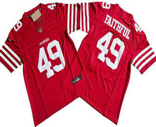 Men's San Francisco 49ers #49 Faithful Limited Red FUSE Vapor Jersey