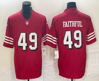 Men's San Francisco 49ers #49 Faithful Red 2023 FUSE Color Rush Vapor Limited Jersey