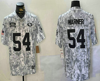 Men's San Francisco 49ers #54 Fred Warner Arctic Camo 2024 FUSE Salute to Service Limited Stitched Jersey