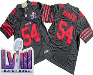 Men's San Francisco 49ers #54 Fred Warner Limited Black FUSE LVIII Super Bowl Vapor Jersey