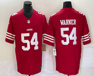 Men's San Francisco 49ers #54 Fred Warner Red 2023 FUSE Vapor Limited Stitched Jersey