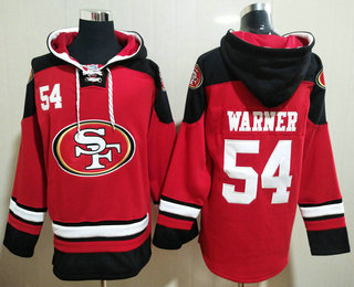 Men's San Francisco 49ers #54 Fred Warner Red Ageless Must Have Lace Up Pullover Hoodie