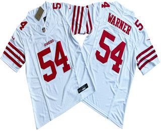 Men's San Francisco 49ers #54 Fred Warner White 2023 FUSE Vapor Limited Stitched Jersey