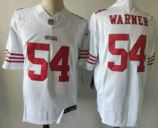 Men's San Francisco 49ers #54 Fred Warner White 2023 FUSE Vapor Limited Stitched Jersey