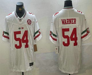 Men's San Francisco 49ers #54 Fred Warner White FUSE Mexico Gate Bridge Patch Vapor Limited Stitched Jersey