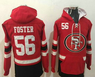 Men's San Francisco 49ers #56 Reuben Foster NEW Red Pocket Stitched NFL Pullover Hoodie