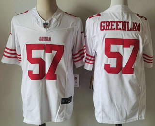 Men's San Francisco 49ers #57 Dre Greenlaw White 2023 FUSE Vapor Limited Stitched Jersey