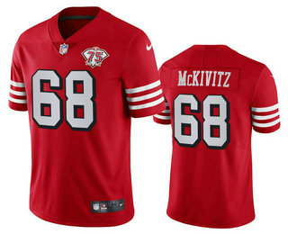 Men's San Francisco 49ers #68 Colton Mckivitz Red 75th 2021 Color Rush Vapor Untouchable Limited Jersey