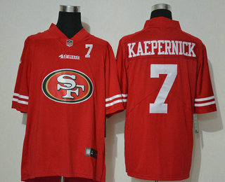 Men's San Francisco 49ers #7 Colin Kaepernick Red 2020 Big Logo Number Vapor Untouchable Stitched NFL Nike Fashion Limited Jersey