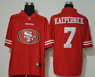 Men's San Francisco 49ers #7 Colin Kaepernick Red 2020 Big Logo Vapor Untouchable Stitched NFL Nike Fashion Limited Jersey