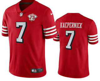 Men's San Francisco 49ers #7 Colin Kaepernick Red 75th 2021 Color Rush Vapor Untouchable Limited Jersey