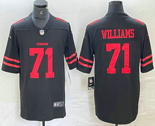 Men's San Francisco 49ers #71 Trent Williams Black 2022 Vapor Limited Stitched Jersey