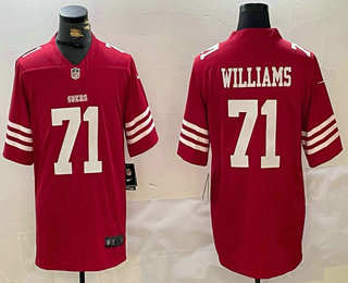 Men's San Francisco 49ers #71 Trent Williams Red Vapor Limited Stitched Jersey