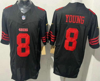 Men's San Francisco 49ers #8 Steve Young Limited Black FUSE Vapor Jersey