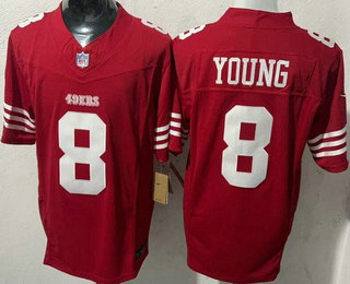 Men's San Francisco 49ers #8 Steve Young Limited Red FUSE Vapor Jersey