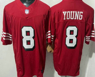 Men's San Francisco 49ers #8 Steve Young Limited Red Throwback FUSE Vapor Jersey