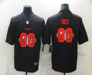 Men's San Francisco 49ers #80 Jerry Rice Black 2020 Shadow Logo Vapor Untouchable Stitched NFL Nike Limited Jersey