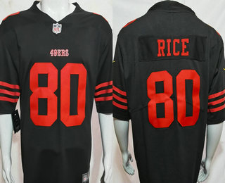 Men's San Francisco 49ers #80 Jerry Rice Black Vapor Stitched Nike Limited Jersey