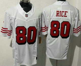 Men's San Francisco 49ers #80 Jerry Rice Limited White Throwback FUSE Jersey