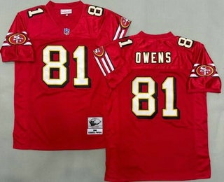 Men's San Francisco 49ers #81 Terrell Owens Red 1996 Throwback Jersey