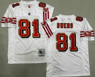 Men's San Francisco 49ers #81 Terrell Owens White 1996 Throwback Jersey