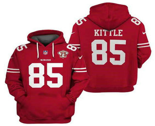 Men's San Francisco 49ers #85 George Kittle 2021 75th Anniversary Alternate Pullover Hoodie