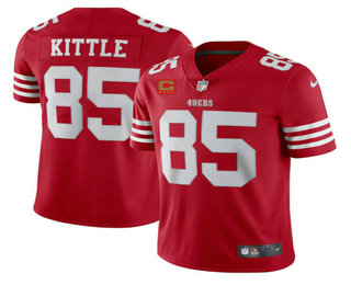 Men's San Francisco 49ers #85 George Kittle 2022 Red With 1 star C Patch Vapor Untouchable Limited Stitched Football Jersey