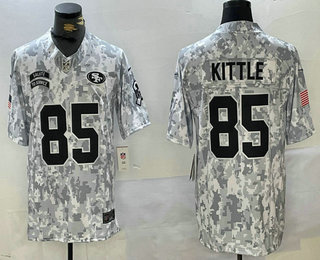 Men's San Francisco 49ers #85 George Kittle Arctic Camo 2024 FUSE Salute to Service Limited Stitched Jersey