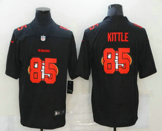 Men's San Francisco 49ers #85 George Kittle Black 2020 Shadow Logo Vapor Untouchable Stitched NFL Nike Limited Jersey