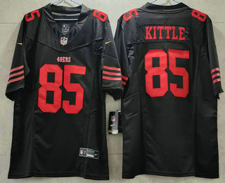 Men's San Francisco 49ers #85 George Kittle Black 2023 FUSE Vapor Untouchable Limited Stitched Jersey