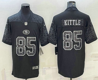 Men's San Francisco 49ers #85 George Kittle Black Reflective Limited Stitched Football Jersey