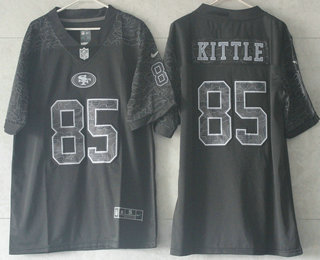 Men's San Francisco 49ers #85 George Kittle Black Reflective Limited Stitched Football Jersey